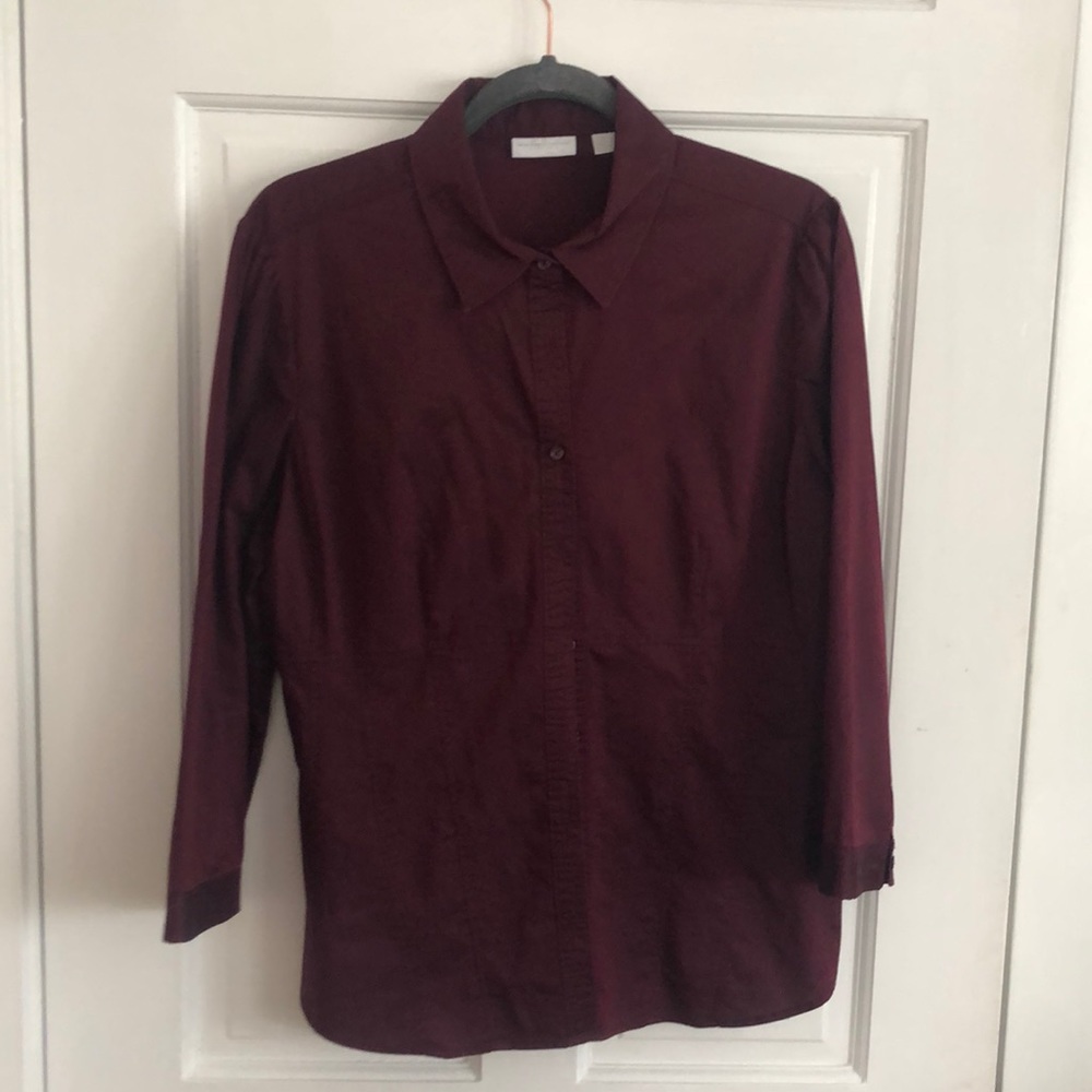 NY&Co burgundy button up shirt